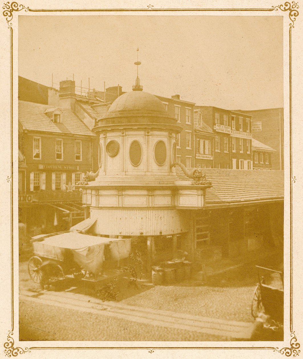 Terminal del mercado, Market Street en Front, 1859 de American Photographer