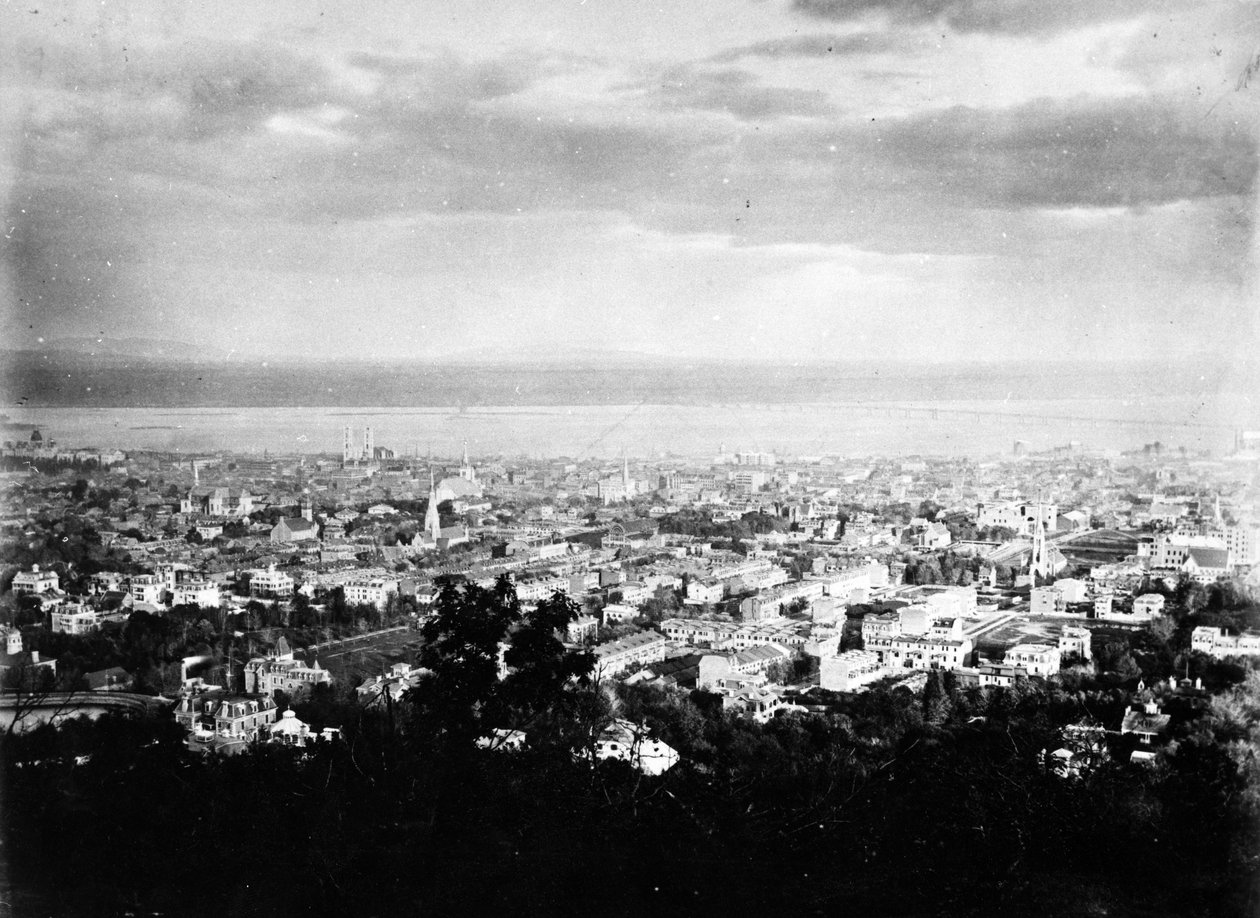 Vista de Montreal desde el Parque Mount Royal, c.1860-90 de American Photographer