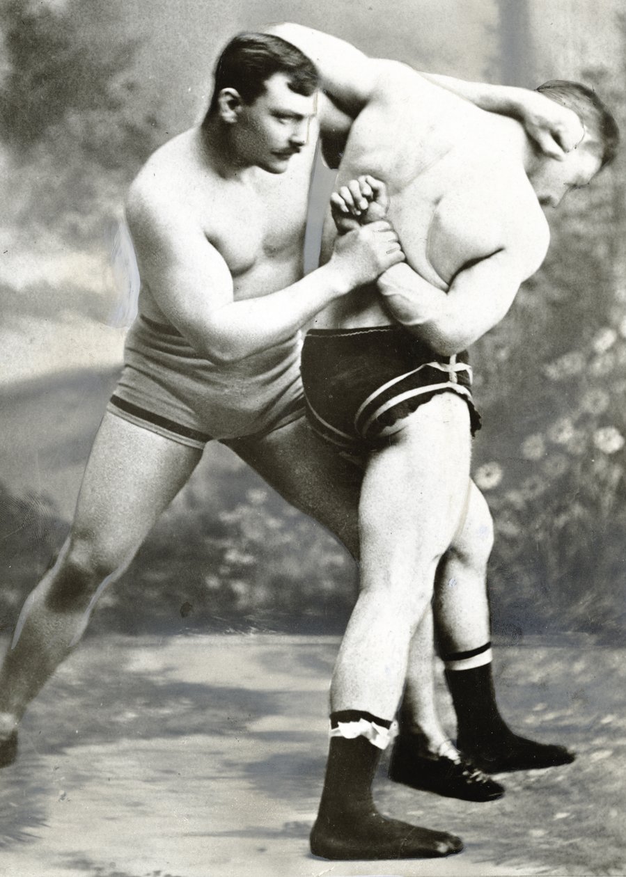 William Muldoon y Clarence Whistler, luchadores grecorromanos, 1881 de American Photographer