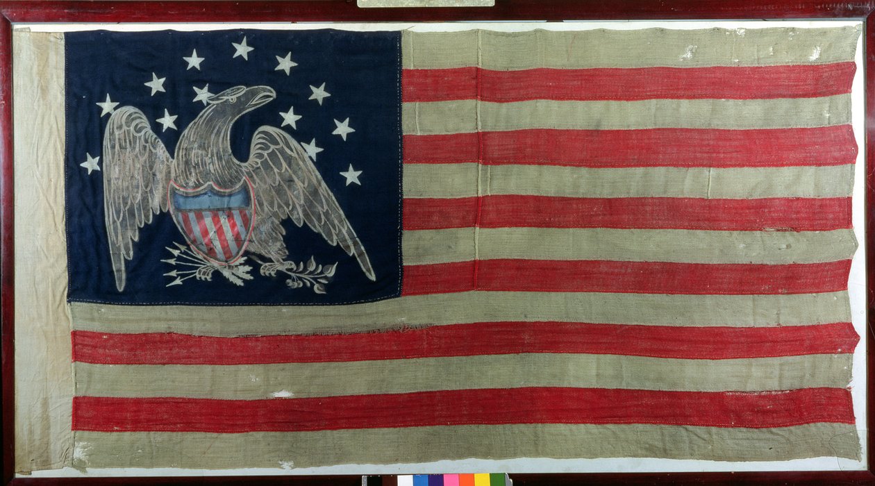 Bandera americana, c.1781 (lana y algodón) de American School