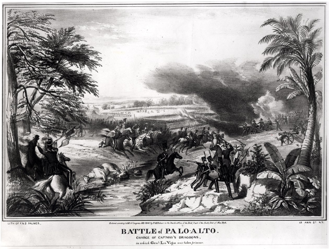 Batalla de Palo Alto. Carga de los dragones del Capitán May en la que el General La Vega fue capturado, 8 de mayo de 1846 de American School
