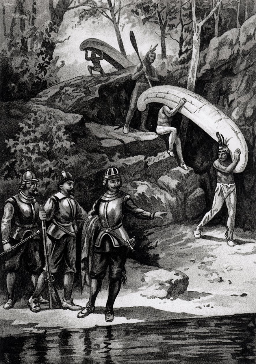 Champlain explorando la naturaleza canadiense, 1603, de 