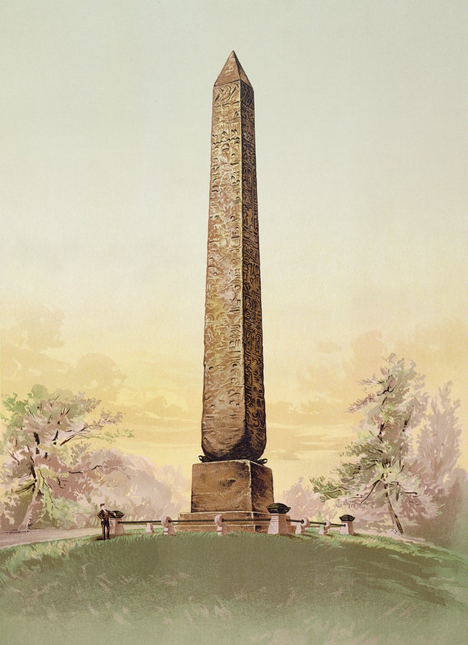 La Aguja de Cleopatra en Central Park, Nueva York, c.1881 de American School