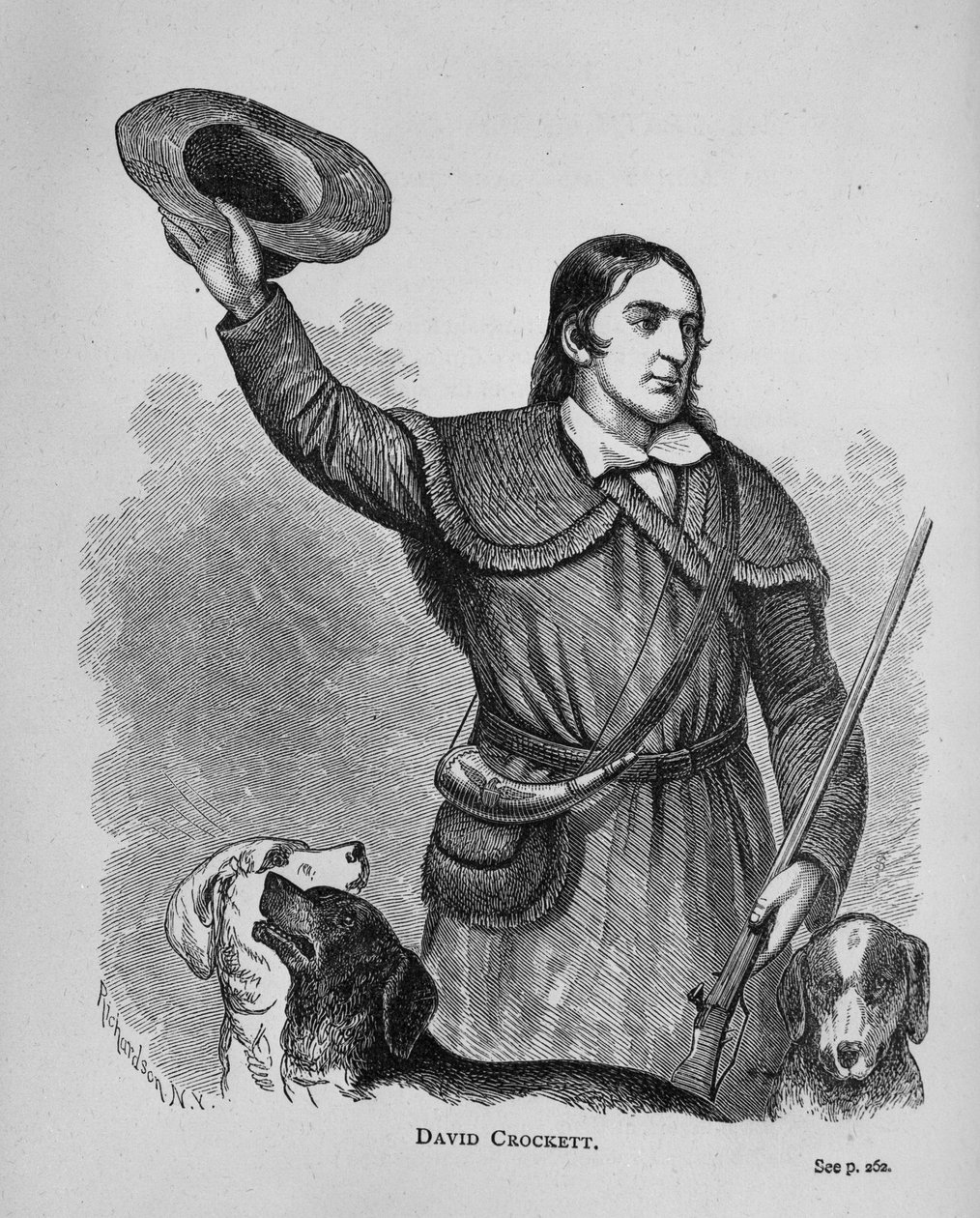 David Crockett, del Álbum de Historia de Texas de American School