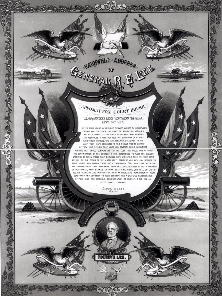 Discurso de Despedida del General Robert E. Lee, publicado por Burk y McFetridge, 1883 de American School