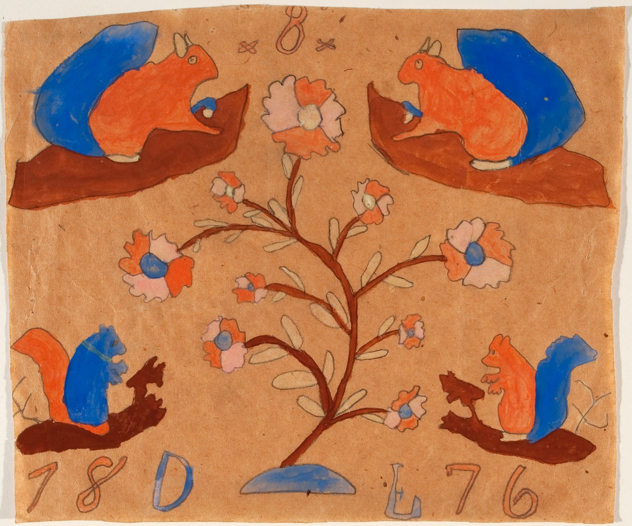 Cuatro ardillas, 1876 de American School