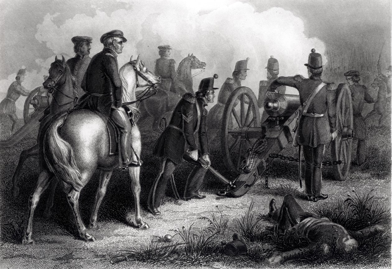 General Taylor en Buena Vista, 22-23 de febrero de 1847, grabado por Armitage de American School