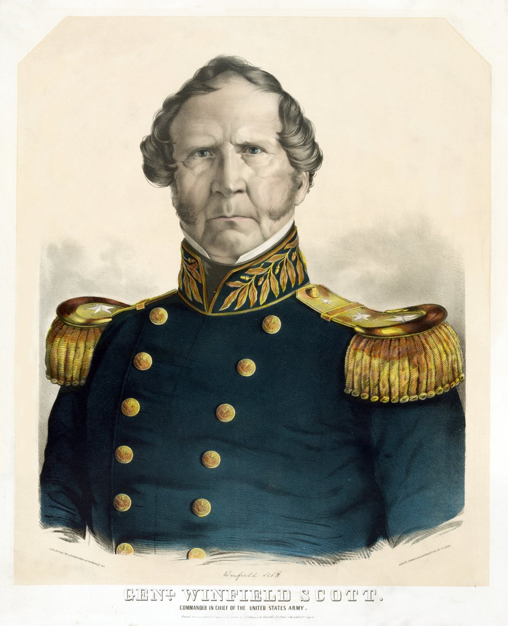 General Winfield Scott, Comandante en Jefe del Ejército de los Estados Unidos, pub. 1847 de American School