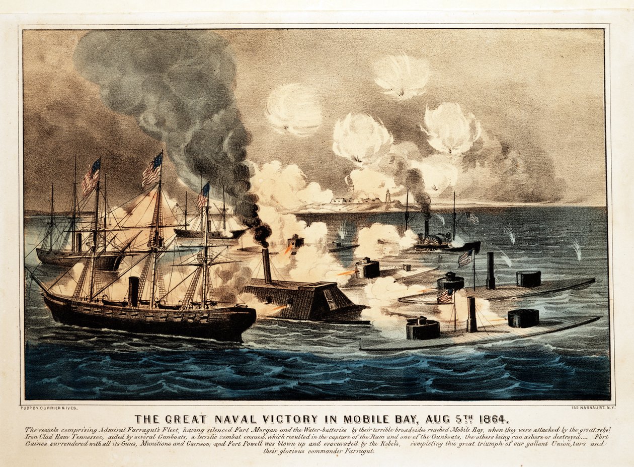 Gran victoria naval en la bahía de Mobile, 5 de agosto de 1864 de American School