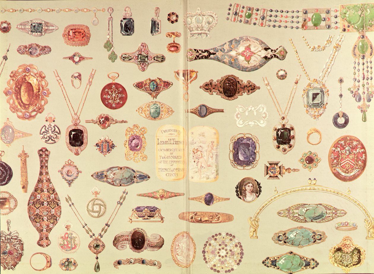 Joyería del catálogo de Tiffany, 1890 de American School