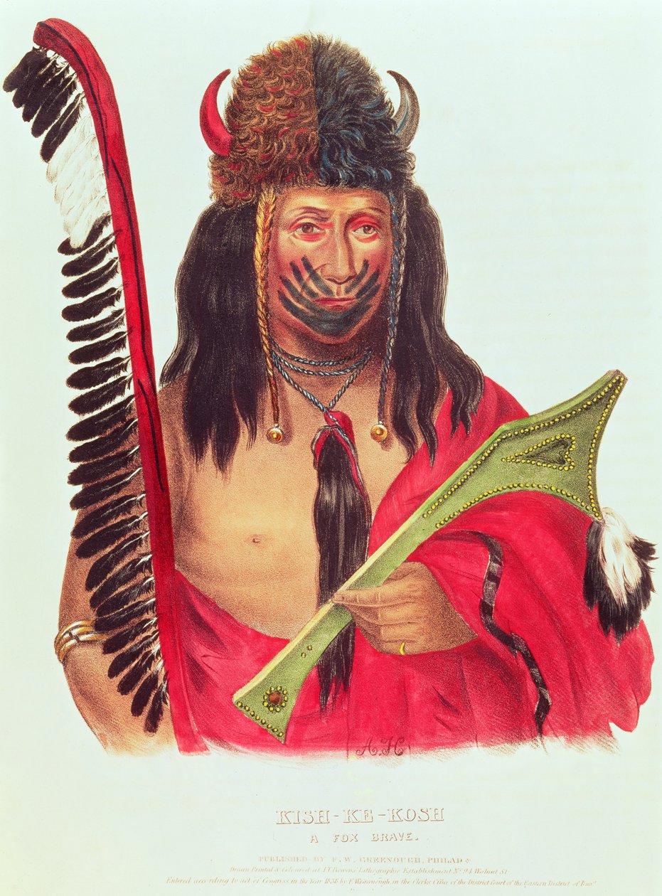 Kish-ke-kosh, un valiente Fox, 1838-44 de American School