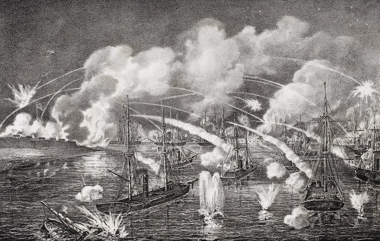 Bombardeo naval nocturno de Fort Jackson, Luisiana 1862 de American School