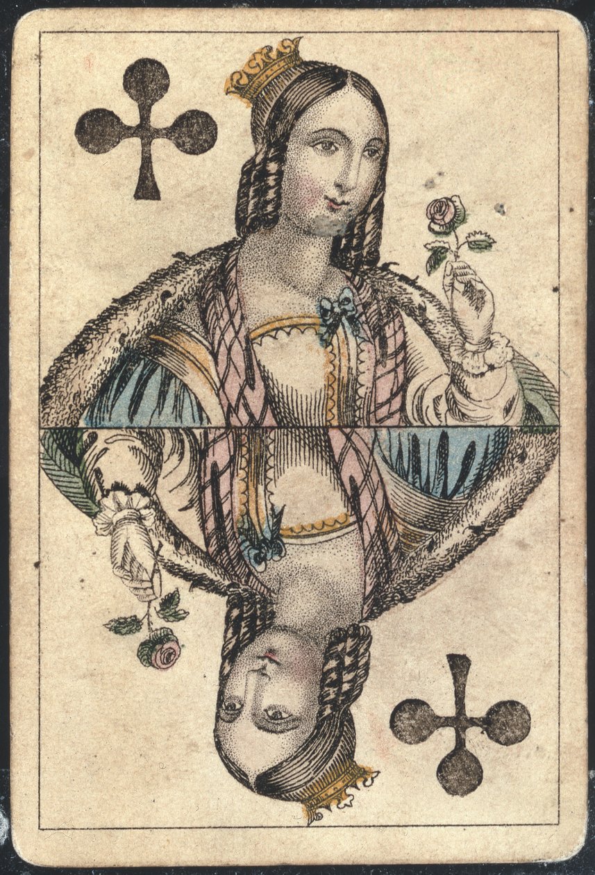 Carta de juego: Reina de tréboles de American School