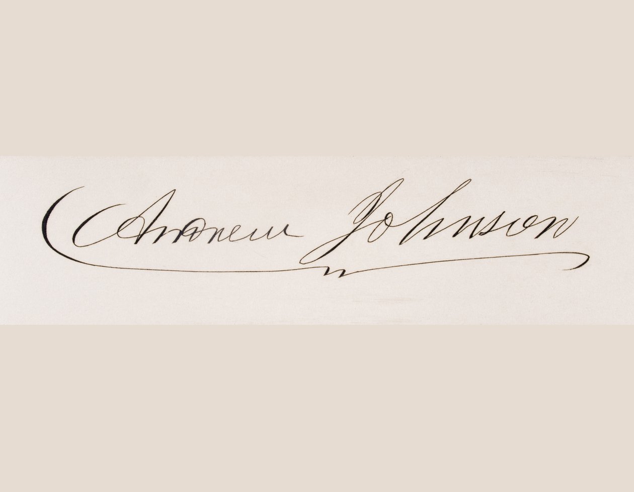 Firma de Andrew Johnson de American School