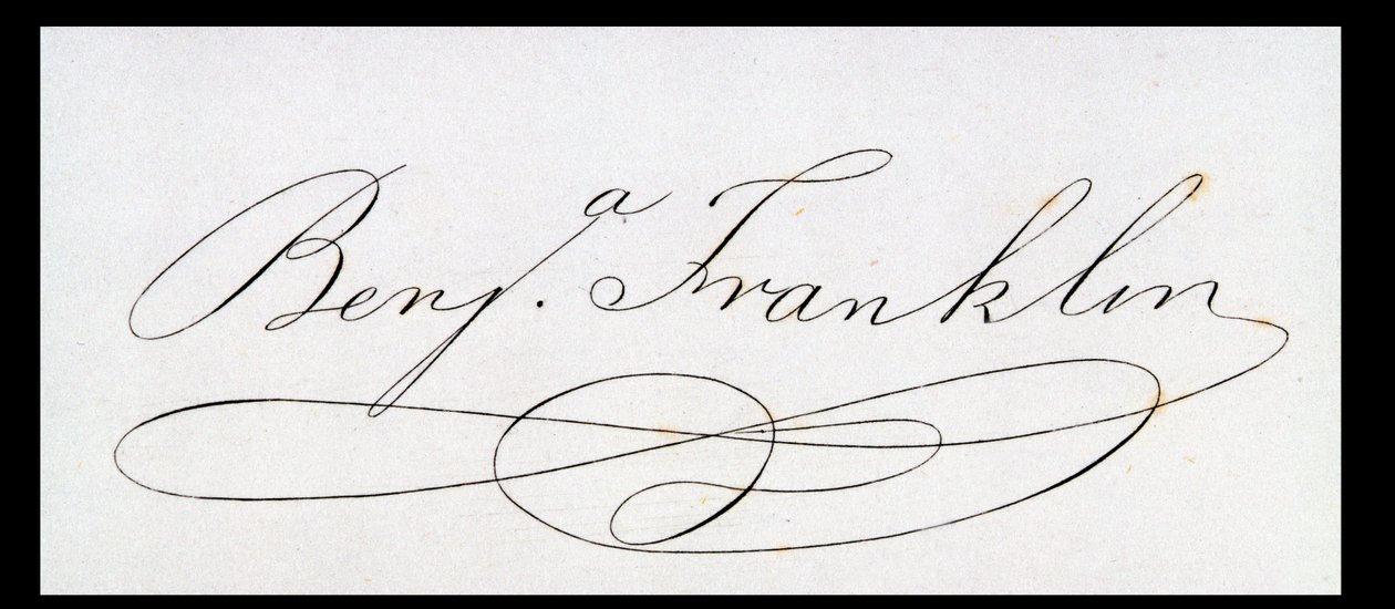 Firma de Benjamin Franklin de American School