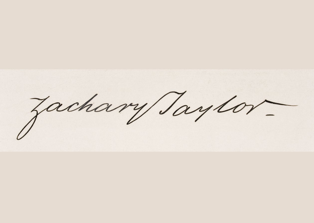Firma de Zachary Taylor de American School