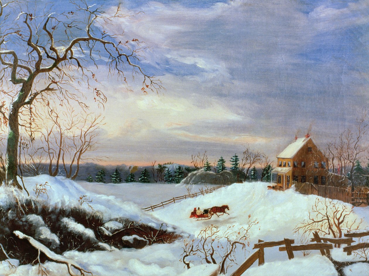 Escena de nieve, Nueva Inglaterra de American School