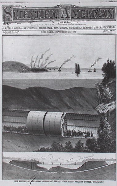 Túnel subterráneo bajo el río St. Claire, de Scientific American, 13 de septiembre de 1890 de American School