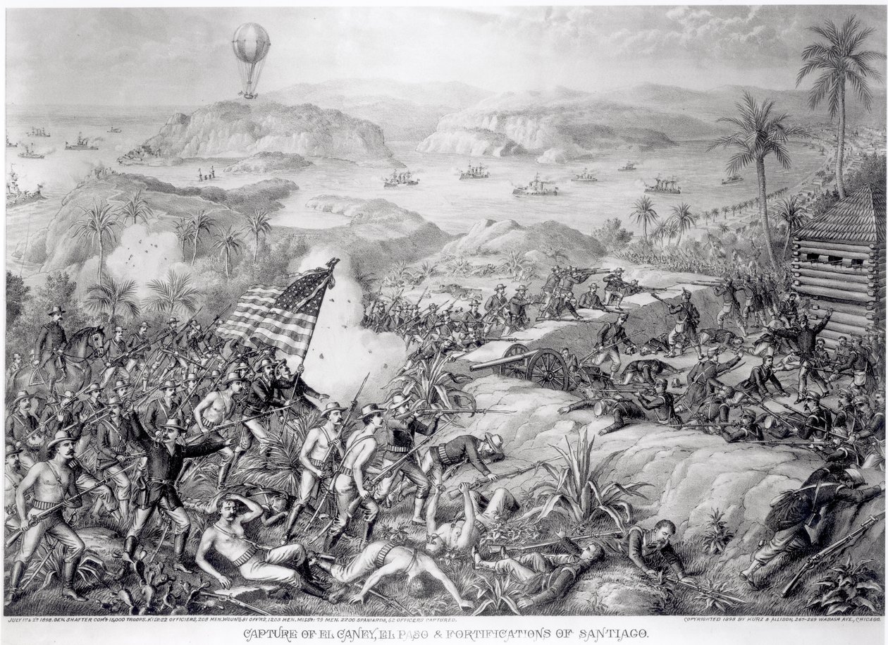 La captura de El Caney, El Paso y fortificaciones de Santiago, julio de 1898 de American School