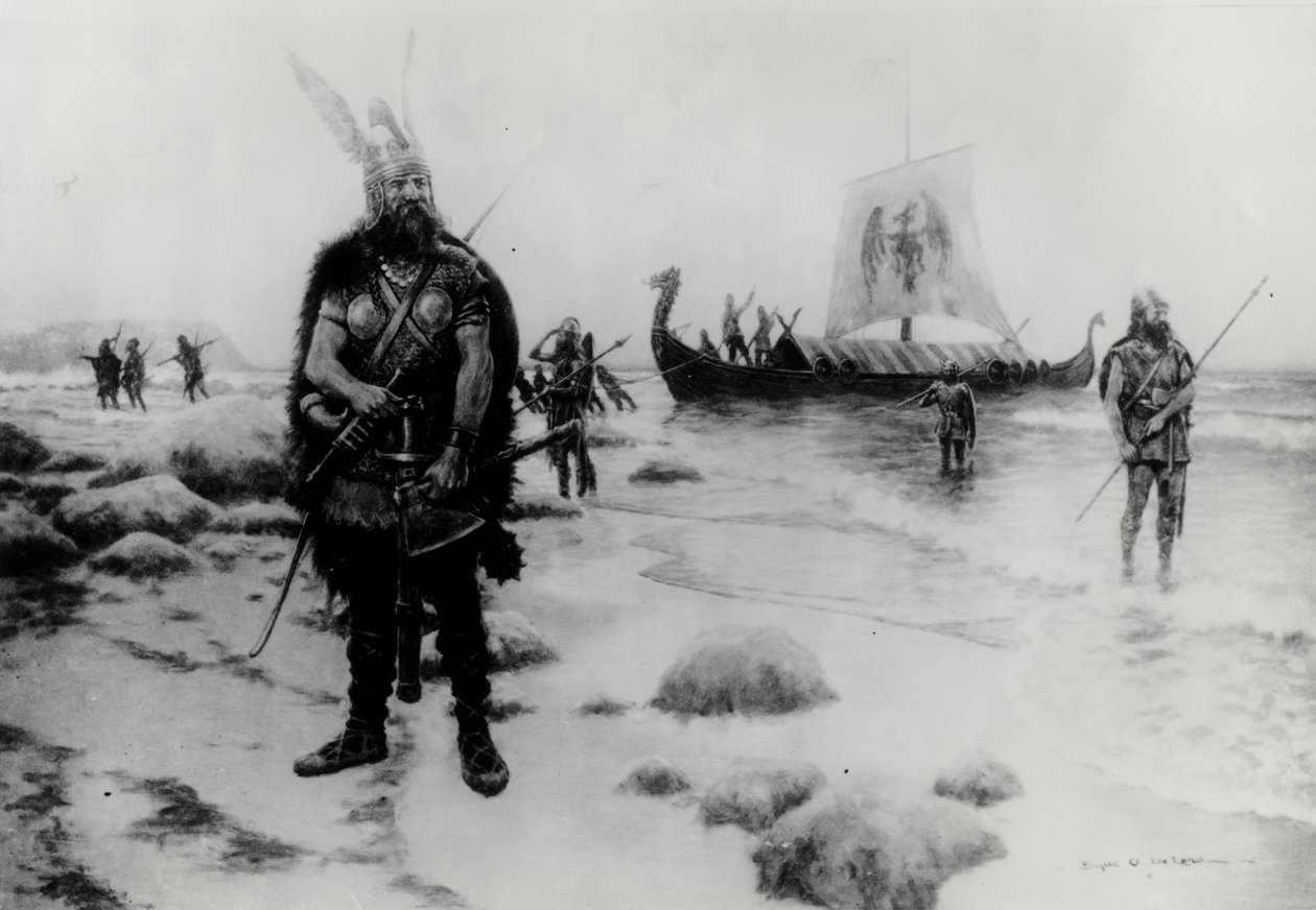 El descubrimiento de América por Leif Eriksson (fl.1000) de American School