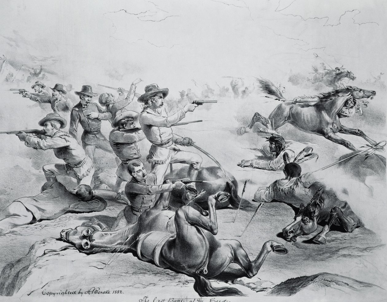 La última batalla del General Custer, 25 de junio de 1876, c.1882 de American School