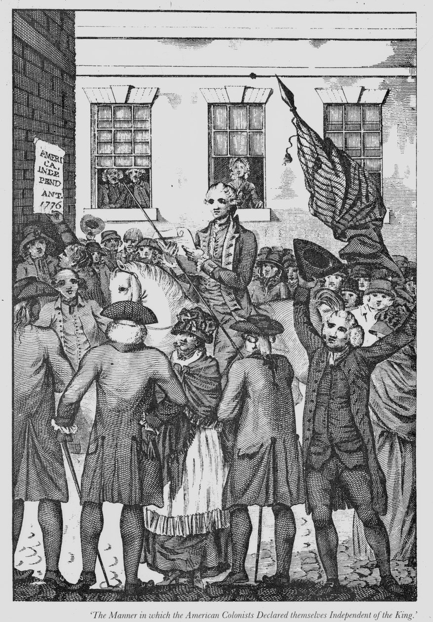 La manera en que los colonos americanos se declararon independientes del rey, 1776 de American School