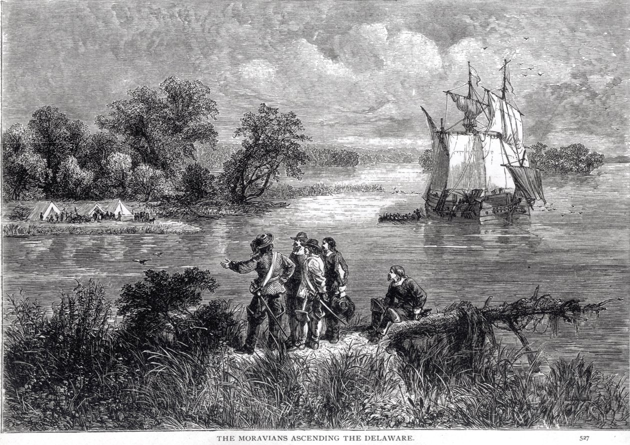 Los Moravos Ascendiendo el Delaware, de 