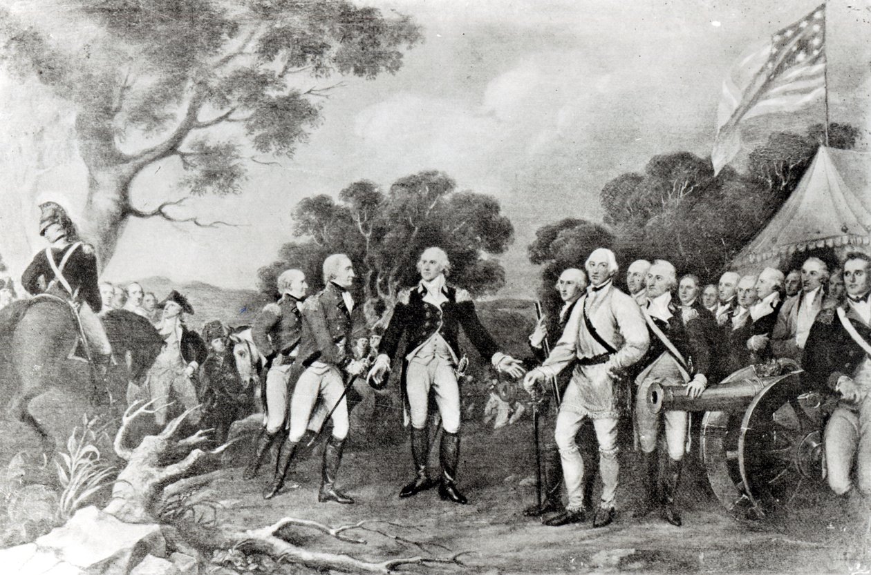 La rendición del general Burgoyne en Saratoga, Nueva York, 17 de octubre de 1777 de American School
