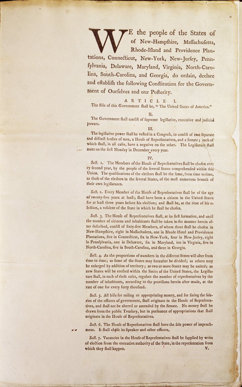 La Constitución de los Estados Unidos, 1787 de American School