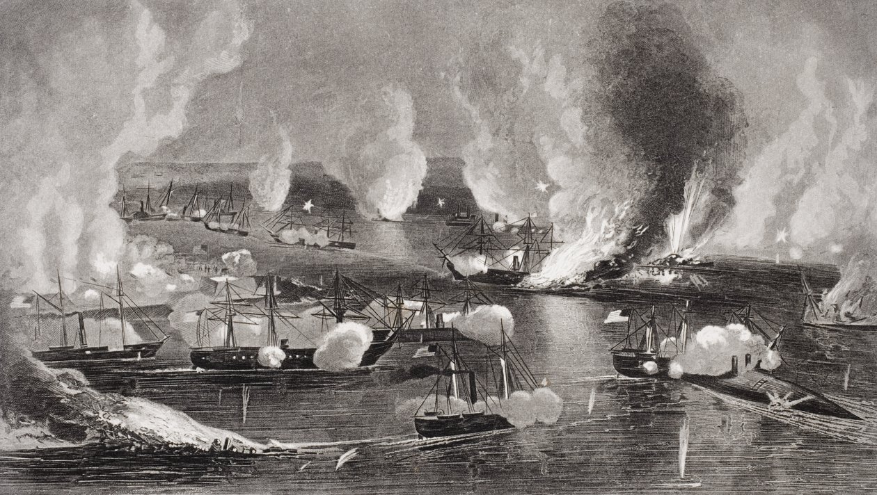 La captura de los fuertes Jackson y St. Philip durante la Guerra Civil Americana, Luisiana 1862 de American School