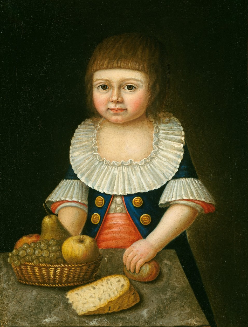 Niño con una Cesta de Frutas de American 18th Century