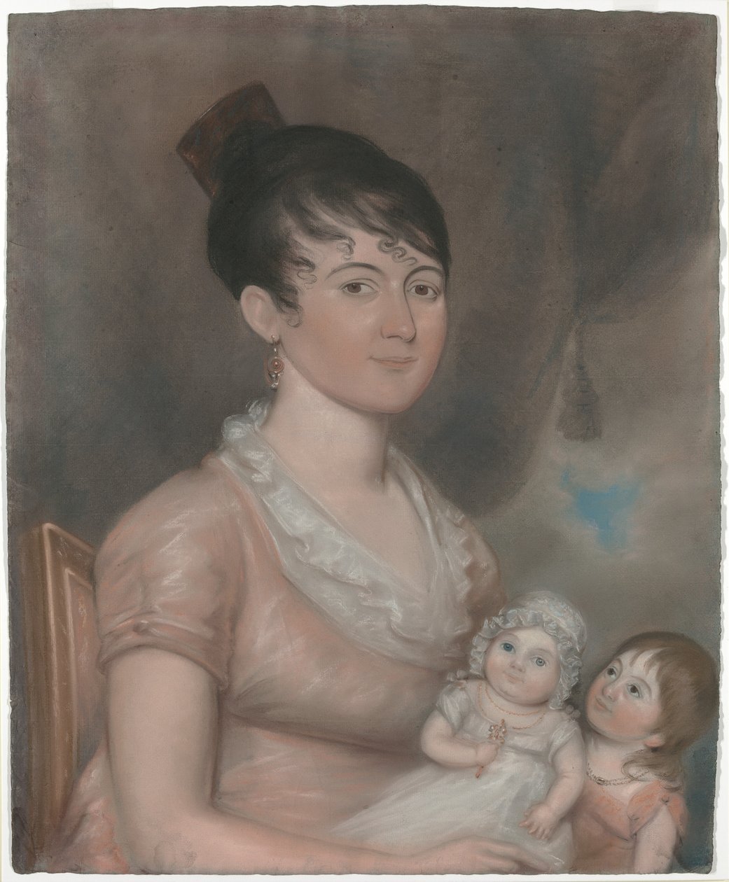 Anna Margaret Blake y Sus Dos Hijos de American 19th Century