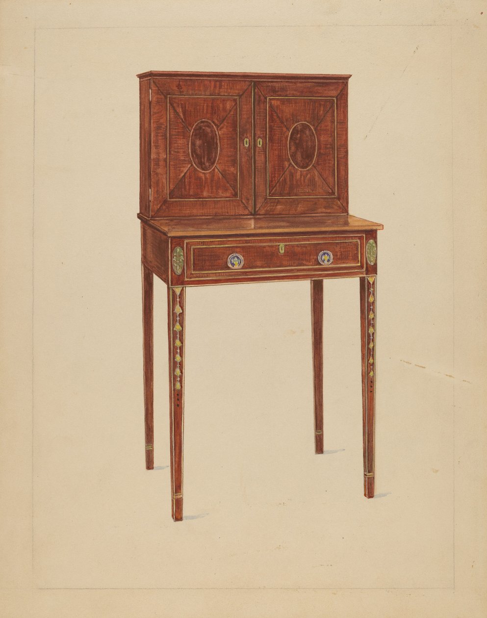 Gabinete de Escritura de Dama de American 20th Century