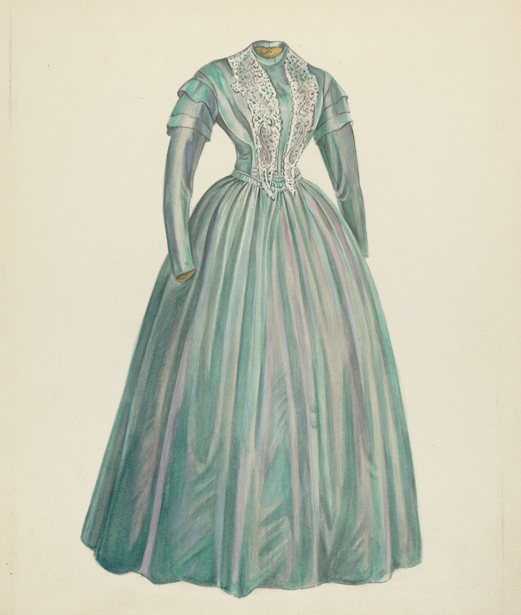 Vestido de tafetán lavanda de American 20th Century