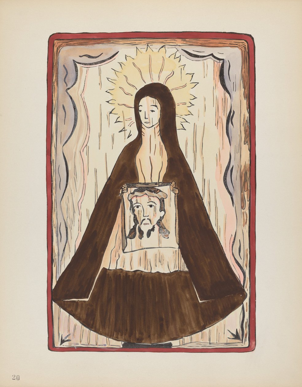 Placa 20: Santa Verónica: De la cartera "Diseños coloniales españoles de Nuevo México" de American 20th Century