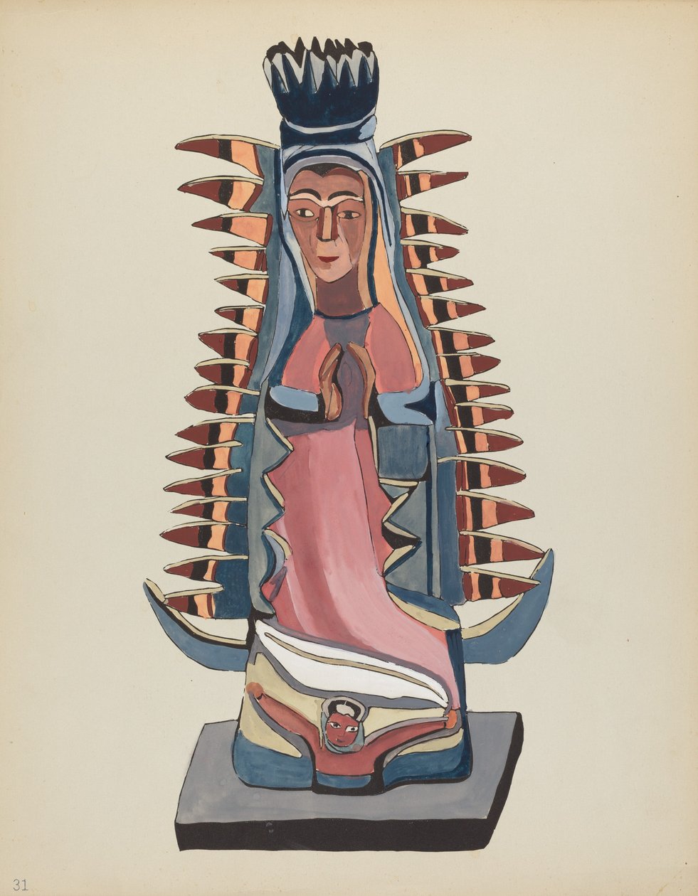 Nuestra Señora de Guadalupe: De la Cartera "Diseños Coloniales Españoles de Nuevo México" de American 20th Century