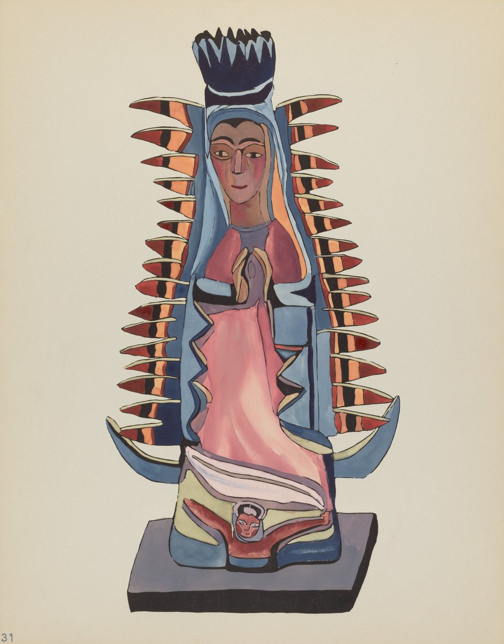 Placa 31: Nuestra Señora de Guadalupe: De la Cartera "Diseños Coloniales Españoles de Nuevo México" de American 20th Century