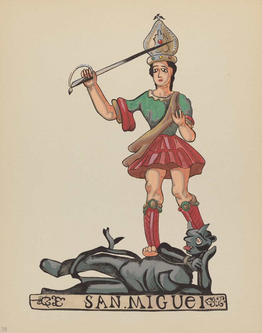 Placa 38: San Miguel: Del portafolio "Diseños coloniales españoles de Nuevo México" de American 20th Century