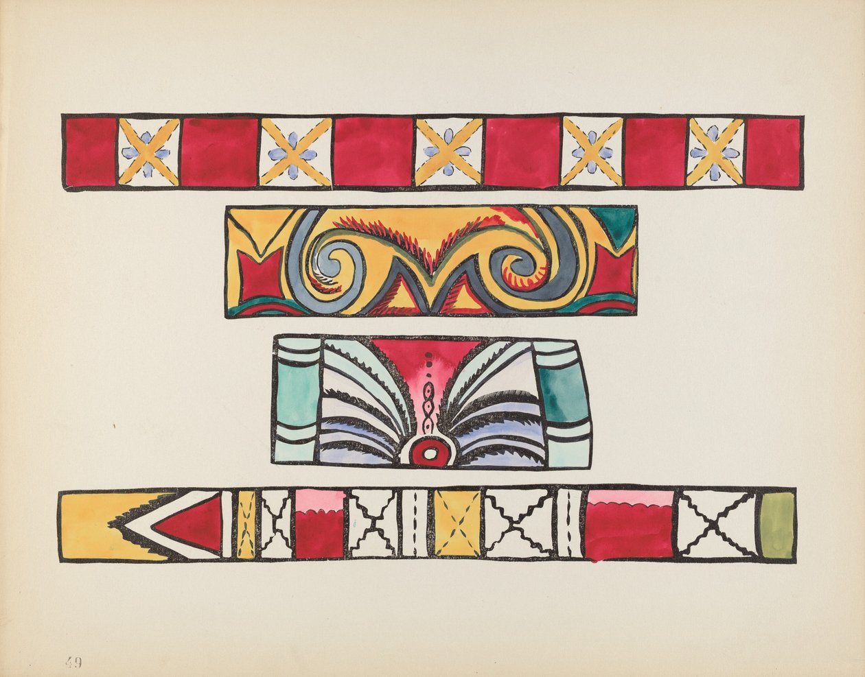 Placa 49: Diseño misceláneo: Del portafolio "Diseños coloniales españoles de Nuevo México" de American 20th Century
