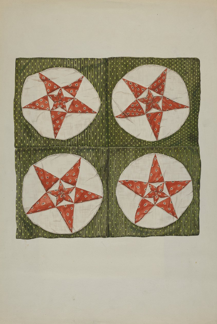 Bloques de colcha - Estrella de aplique de American 20th Century