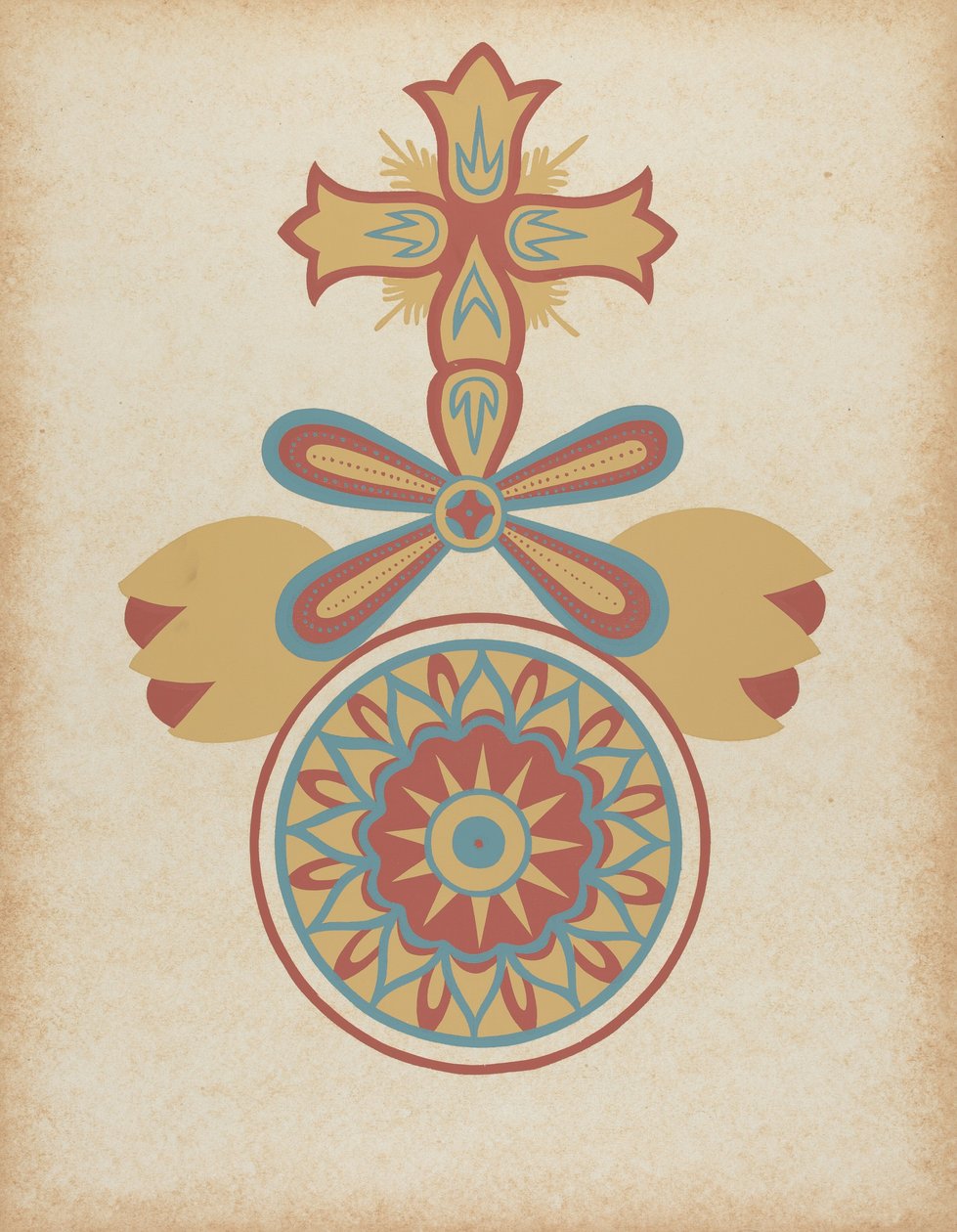 Diseño de la Puerta de la Misión de Santa Bárbara del portafolio "Arte Decorativo de la California Española" de American 20th Century