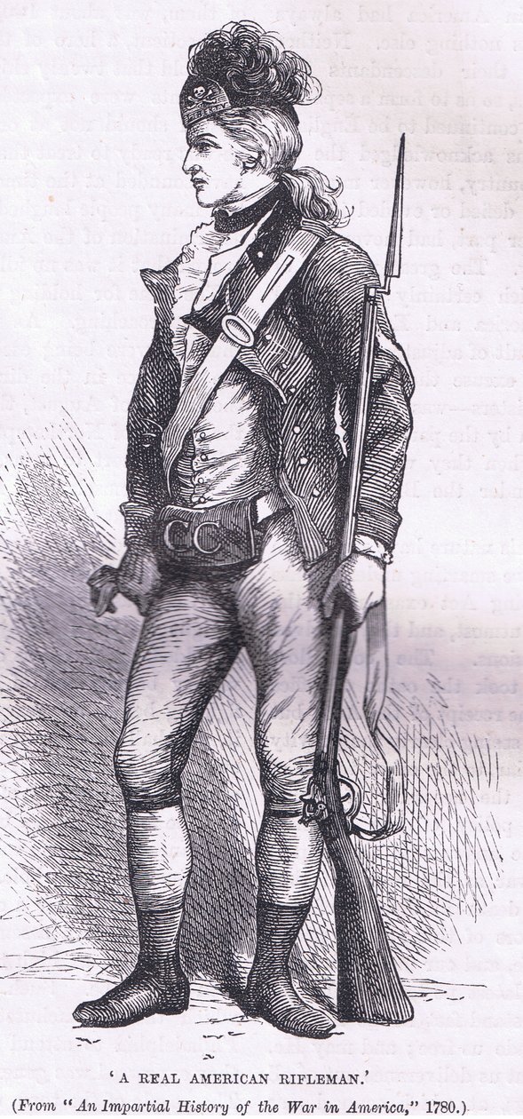 Un verdadero fusilero americano, ilustración de la Historia de los Estados Unidos de Cassell publicada por Cassell, Petter & Galpin, c.1900 de American English school