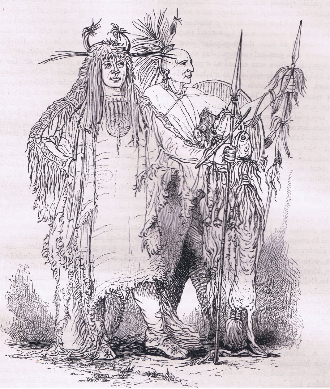 Grupo de indios fronterizos, ilustración de la Historia de los Estados Unidos de Cassell publicada por Cassell, Petter & Galpin, c.1900 (litografía) de American English school