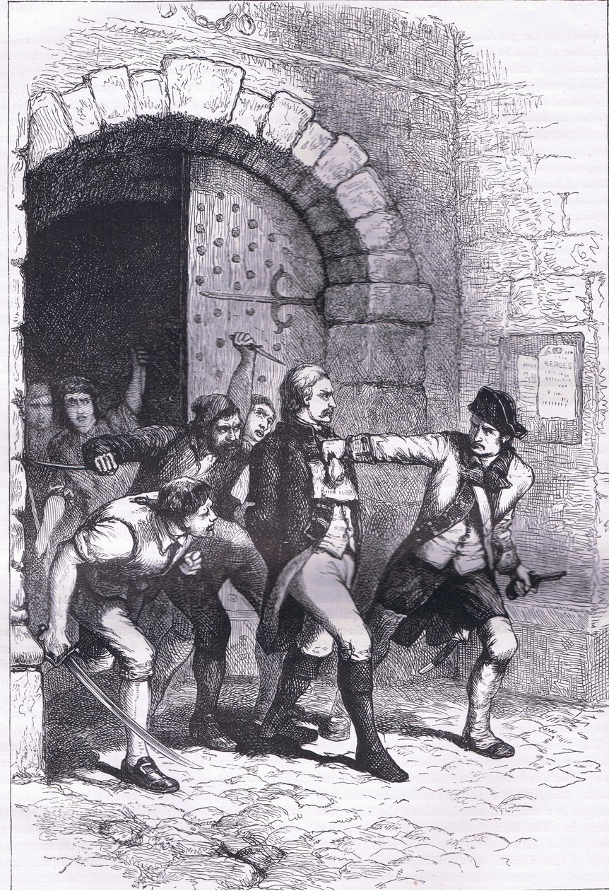 Huddy llevado de la prisión para ser ahorcado, ilustración de la Historia de los Estados Unidos de Cassell publicada por Cassell, Petter & Galpin, c.1900 (litografía) de American English school
