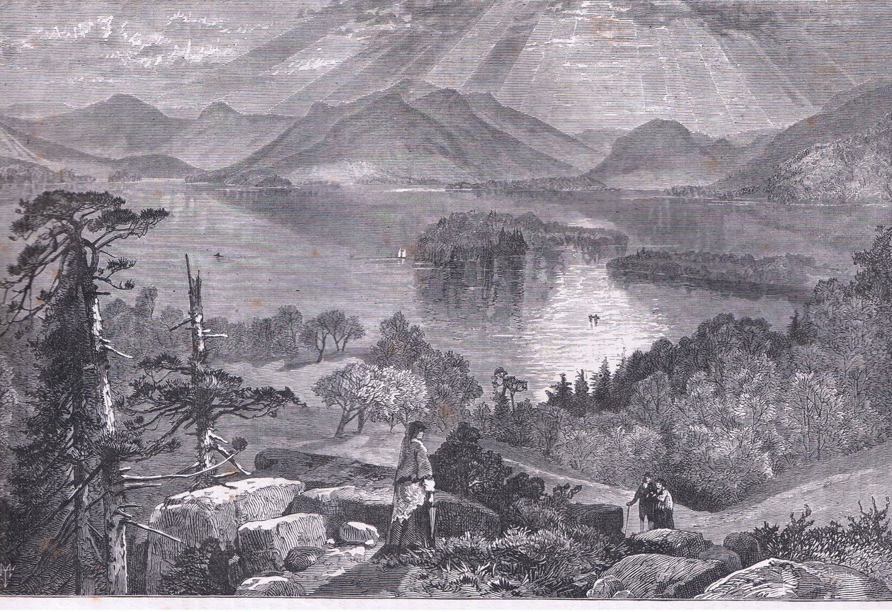 Long Island, Lago George, ilustración de la Historia de los Estados Unidos de Cassell publicada por Cassell, Petter & Galpin, c.1900 (litografía) de American English school