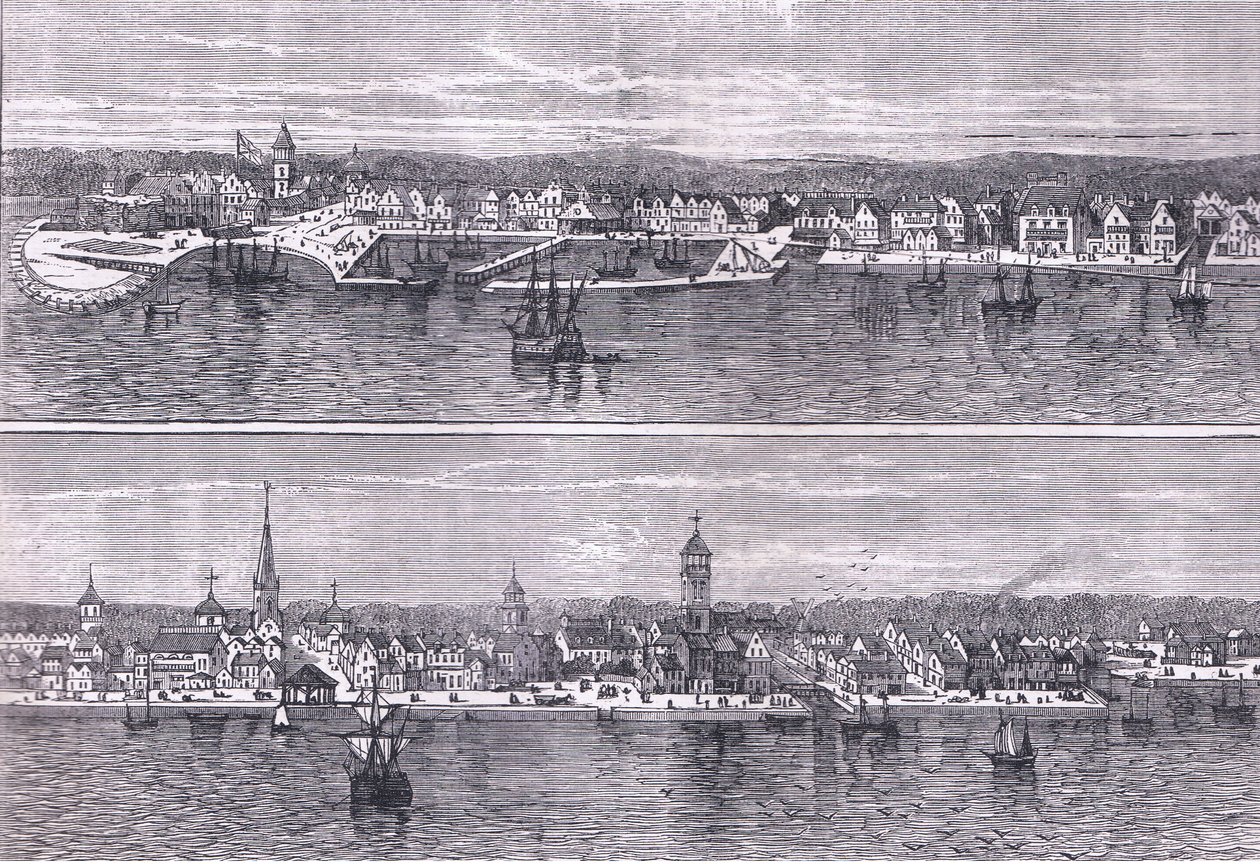 Nueva York a mediados del siglo XIX, ilustración de la Historia de los Estados Unidos de Cassell, publicada por Cassell, Petter & Galpin, c.1900 de American English school