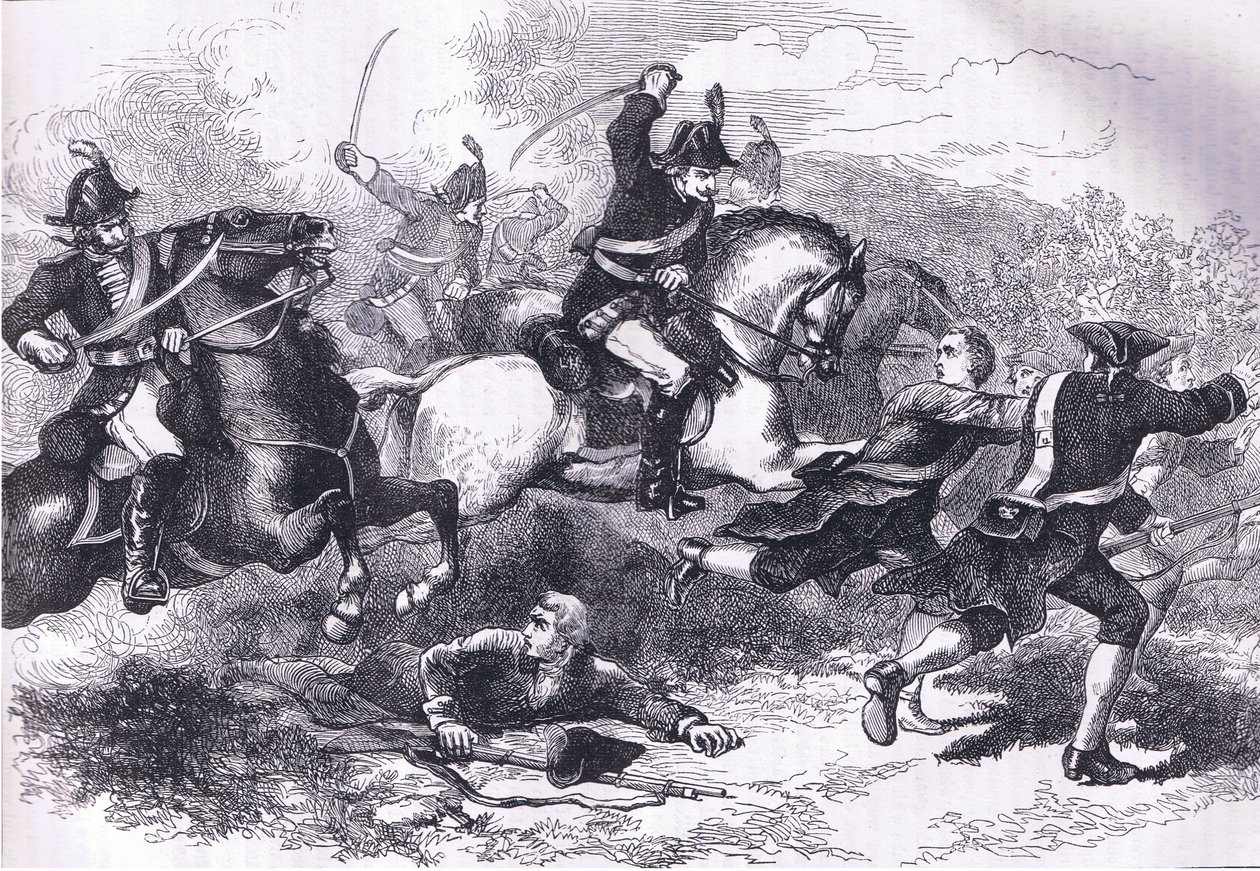 Derrota de los reclutas leales, ilustración de la Historia de los Estados Unidos de Cassell publicada por Cassell, Petter & Galpin, c.1900 de American English school