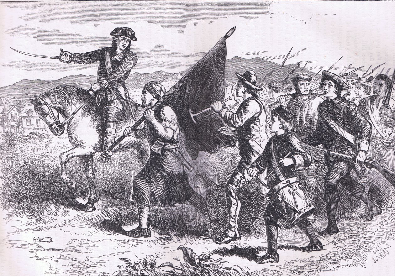 La multitud en Springfield con la bandera negra, ilustración de la Historia de los Estados Unidos de Cassell, publicada por Cassell, Petter & Galpin, c.1900 de American English school