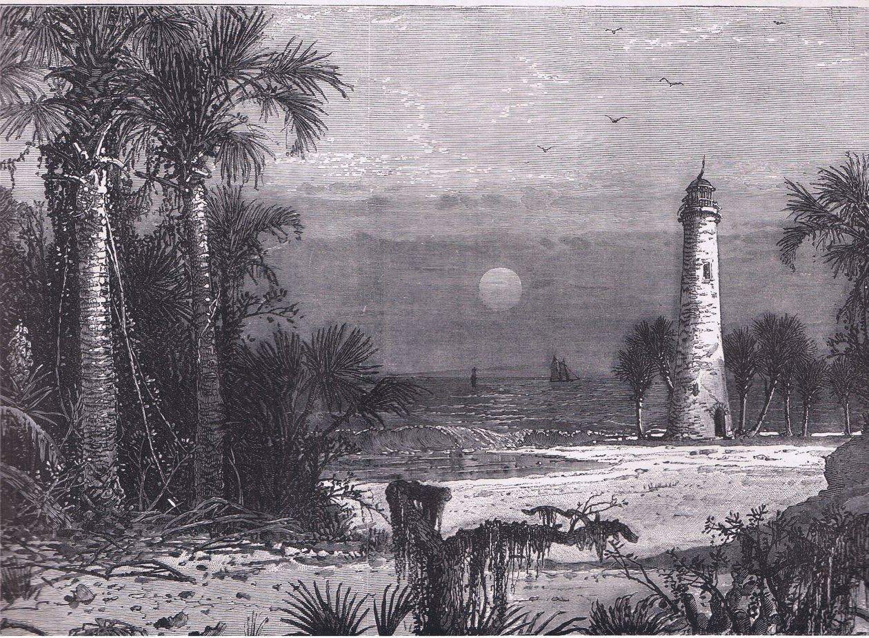 Vista de la costa de Florida, ilustración de la Historia de los Estados Unidos de Cassell publicada por Cassell, Petter & Galpin, c.1900 (litografía) de American English school