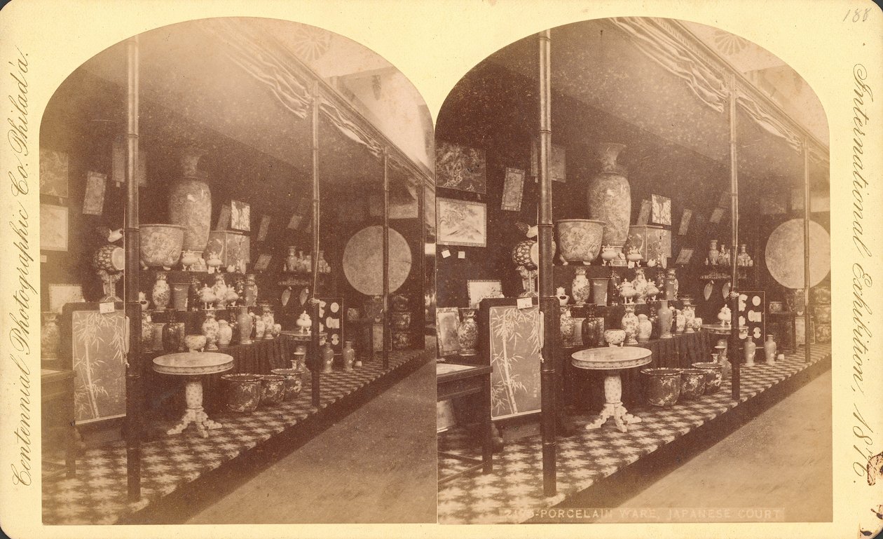 Colección de jarrones, urnas y pantallas japonesas, Corte Japonesa, Exposición Internacional del Centenario de American Photographer